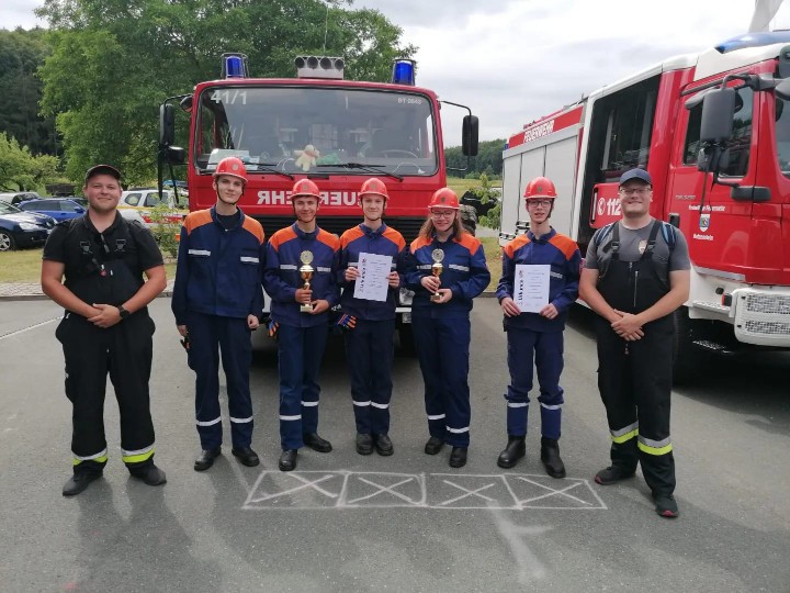 Gruppe Jugendfeuerwehr mit den Ausbildern